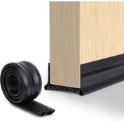 YOUSHARES Under Door Draft Stopper - Strong Adhesive Seal Blocker, Soundproof Sweep, Weather Stripping, Noise Insulator for Bottom of DoorBlack