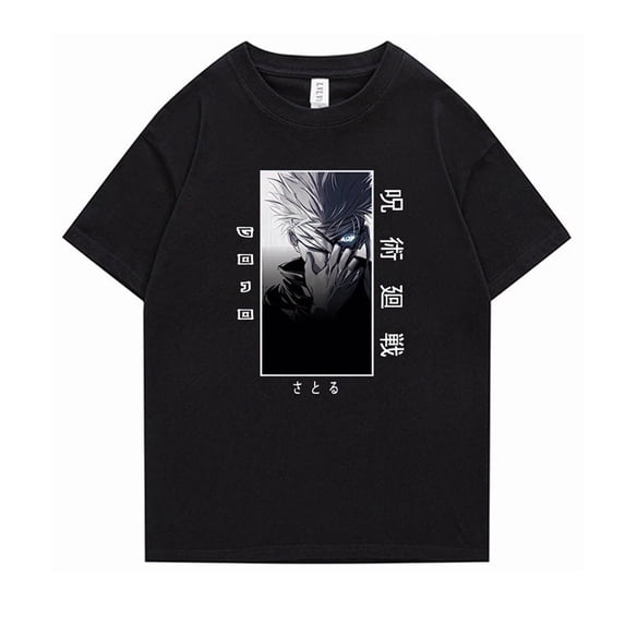 YOUSHENGER Anime TShirt Mens Satoru Crewneck Tees Fashion Gojo Casual Short Sleeve Pullover Cotton T-Shirt