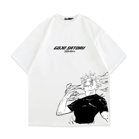 YOUSHENGER Anime TShirt Satoru O-Neck Tees For Men Women Cotton T-Shirt Casual Gojo Short Sleeve Pullover Tops