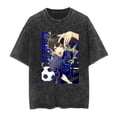 thumbnail image 1 of YOUSHENGER BLUE Cotton T-Shirt For Men Women Washed Vintage Tees Fashion Anime LOCK Crew Neck Tshirts, 1 of 5