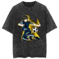 thumbnail image 1 of YOUSHENGER BLUE Summer Cotton T-Shirt Fashion Anime LOCK Washed Vintage Short Sleeve TShirt For Men Women, 1 of 7