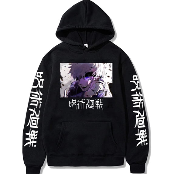 YOUSHENGER Cartoon Hoodie Satoru Pullover Hooded Tops Gojo Harajuku Sweatshirts Men Women Anime Streetwear