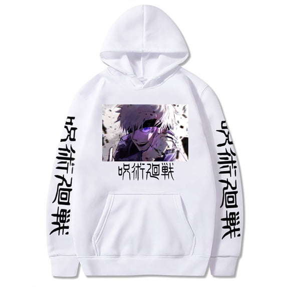YOUSHENGER Cartoon Hoodie Satoru Pullover Hooded Tops Gojo Harajuku Sweatshirts Men Women Anime Streetwear