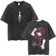 thumbnail image 1 of YOUSHENGER Cotton TShirt Men's Anime Satoru Tees Tops New Print Gojo Washed Oversized Summer Casual T-Shirts, 1 of 5