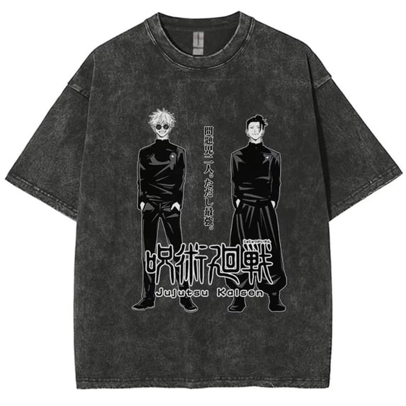 YOUSHENGER Loose Cotton T-Shirt Men Women Summer Satoru Tees Fashion Gojo Washed Vintage Short Sleeve TShirts
