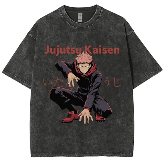 YOUSHENGER Satoru T-Shirt Men Women Summer Tees Fashion Gojo Washed Vintage Short Sleeve Cotton TShirt