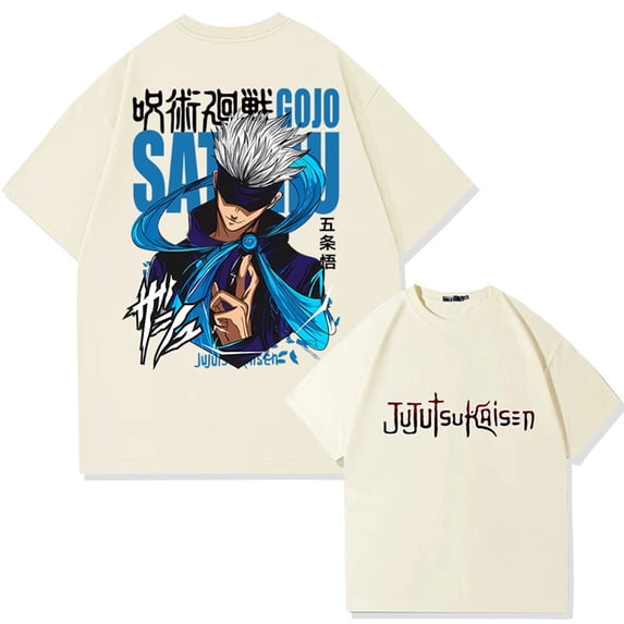 YOUSHENGER TShirt Satoru Cotton T-Shirt Men Women Unisex crewneck Pullover Tees Gojo Short Sleeve Anime Tops