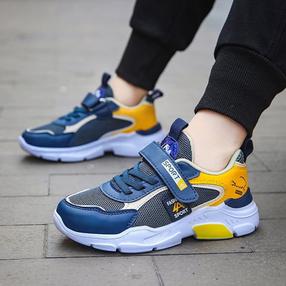 YOUSNH Boys Girls Shoes Kids Tennis Athletic Running Walking Lightweight Sneakers for Little/Big Kid Kids Shoes Yellow 12.5