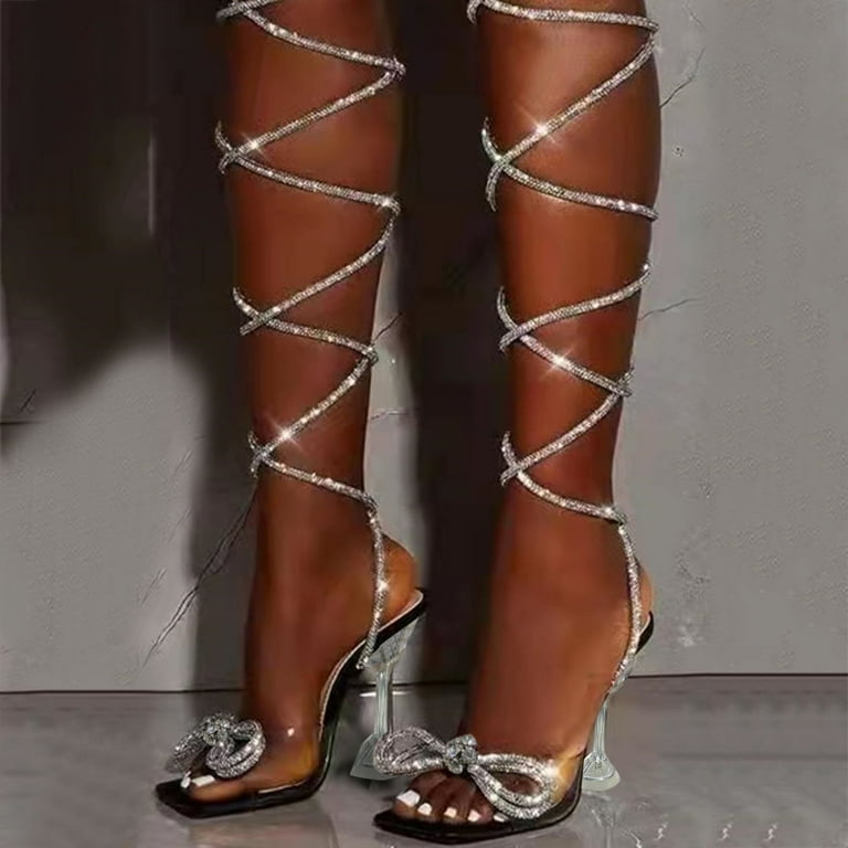 Diamond tie up heels sales
