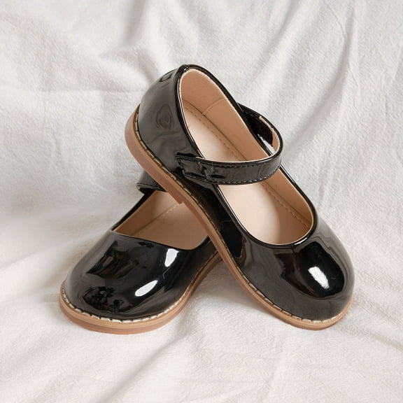 YOUSNH Girls Mary Jane Dress Shoes Little Girls Loafers School Shoes for Girls Non Slip Sole Casual Shoe Kids Shoes Black 8.5