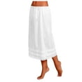 thumbnail image 1 of YOUSNH Half for Women Underskirt Dress Extender Lace Trim Knee Length Short Skirt Womens Skirt White L, 1 of 3