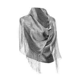 Sheer silver evening wrap on sale