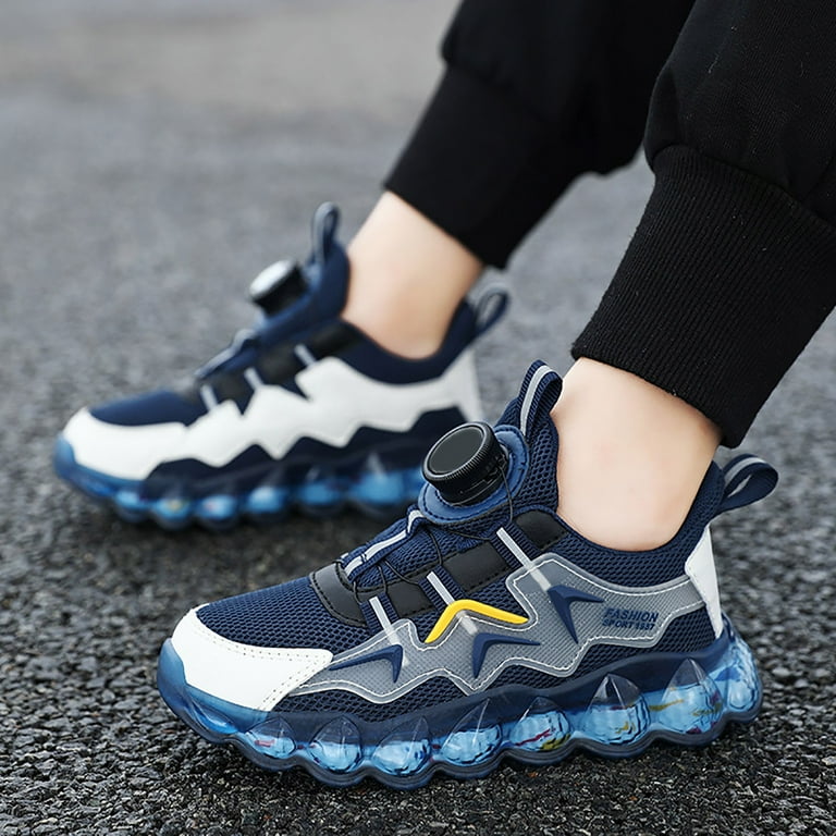 YOUSNH Toddler Boys Trendy Breathable Mesh Light up Running Shoes with Assorted Colors Kids Shoes Blue 13.5