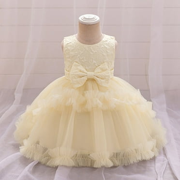 YOUSNH Toddler Girls Sleeveless Prints Dress Dance Party Dresses Clothes Dresses for Girls Yellow 3-6 Months