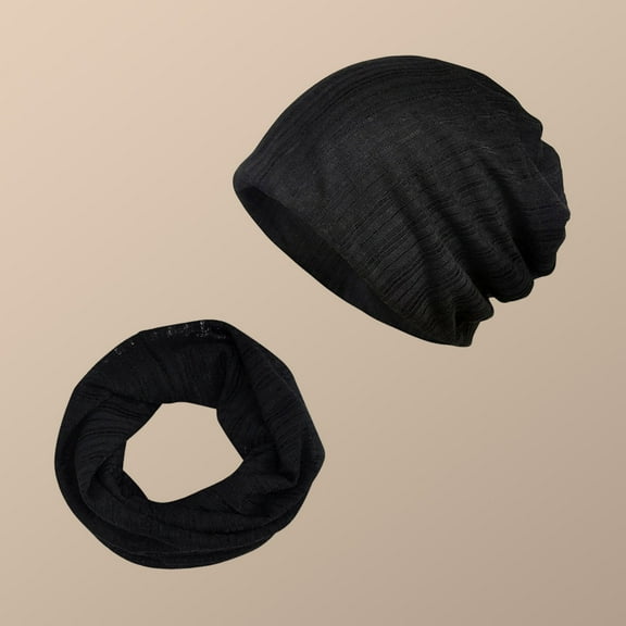YOUSNH Women Slouchy Hat Stretch Turban Hats Cancer Headwear Caps Baggy Sleep Scarf Hats for Women Men Black One Size