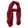 thumbnail image 1 of YOUSNH Women Solid Crinkle Vintage Soft Scarf with Fringed Long Edges Scarves Scarf for Women Red, 1 of 4