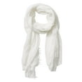 thumbnail image 1 of YOUSNH Women Solid Crinkle Vintage Soft Scarf with Fringed Long Edges Scarves Scarf for Women White, 1 of 4