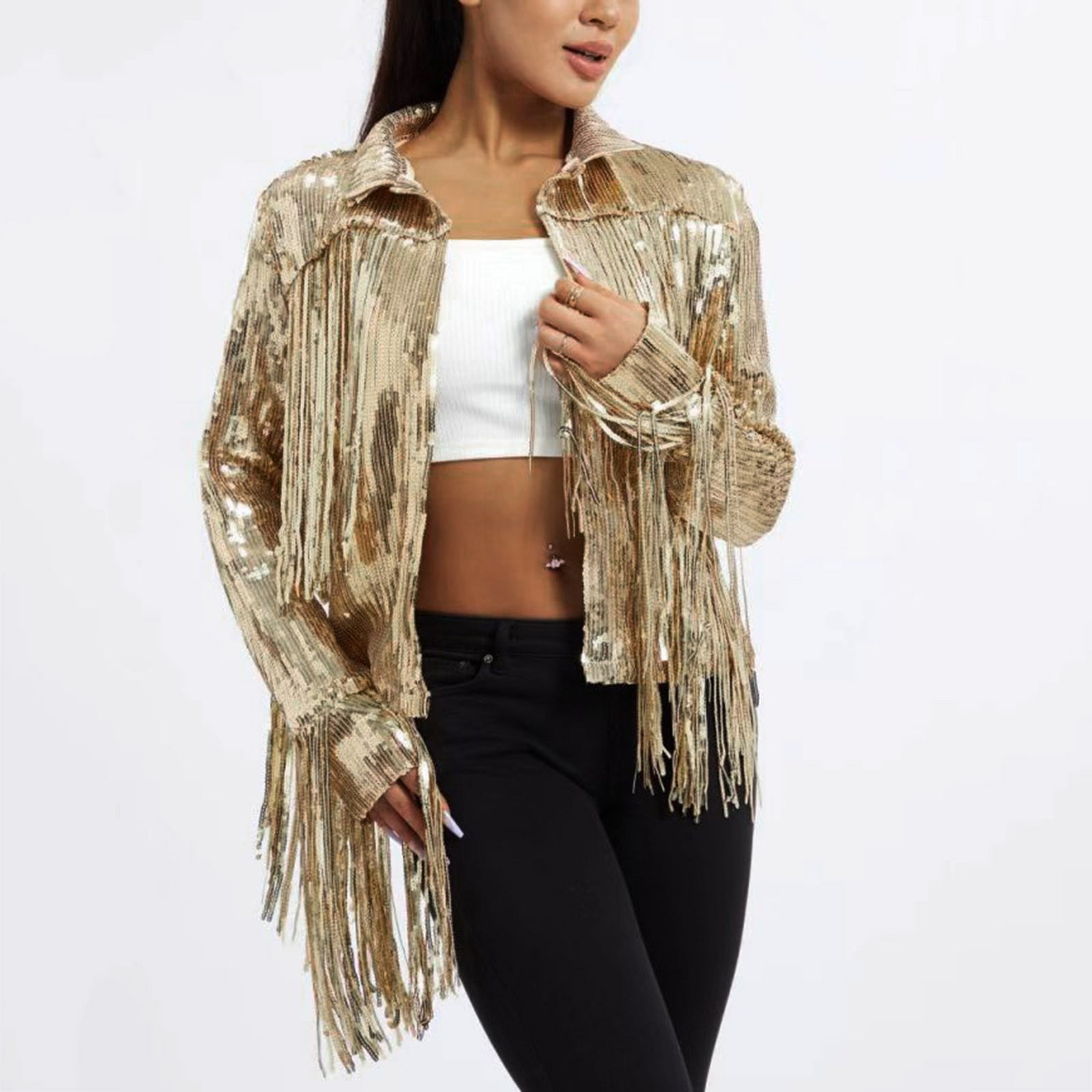 Looking For A Girlfriend Sparkle Pinstripe Suit Jacket main image 1