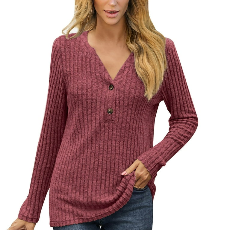 Street Solid Buttons O Neck Tops Street Solid Buttons O Neck Tops