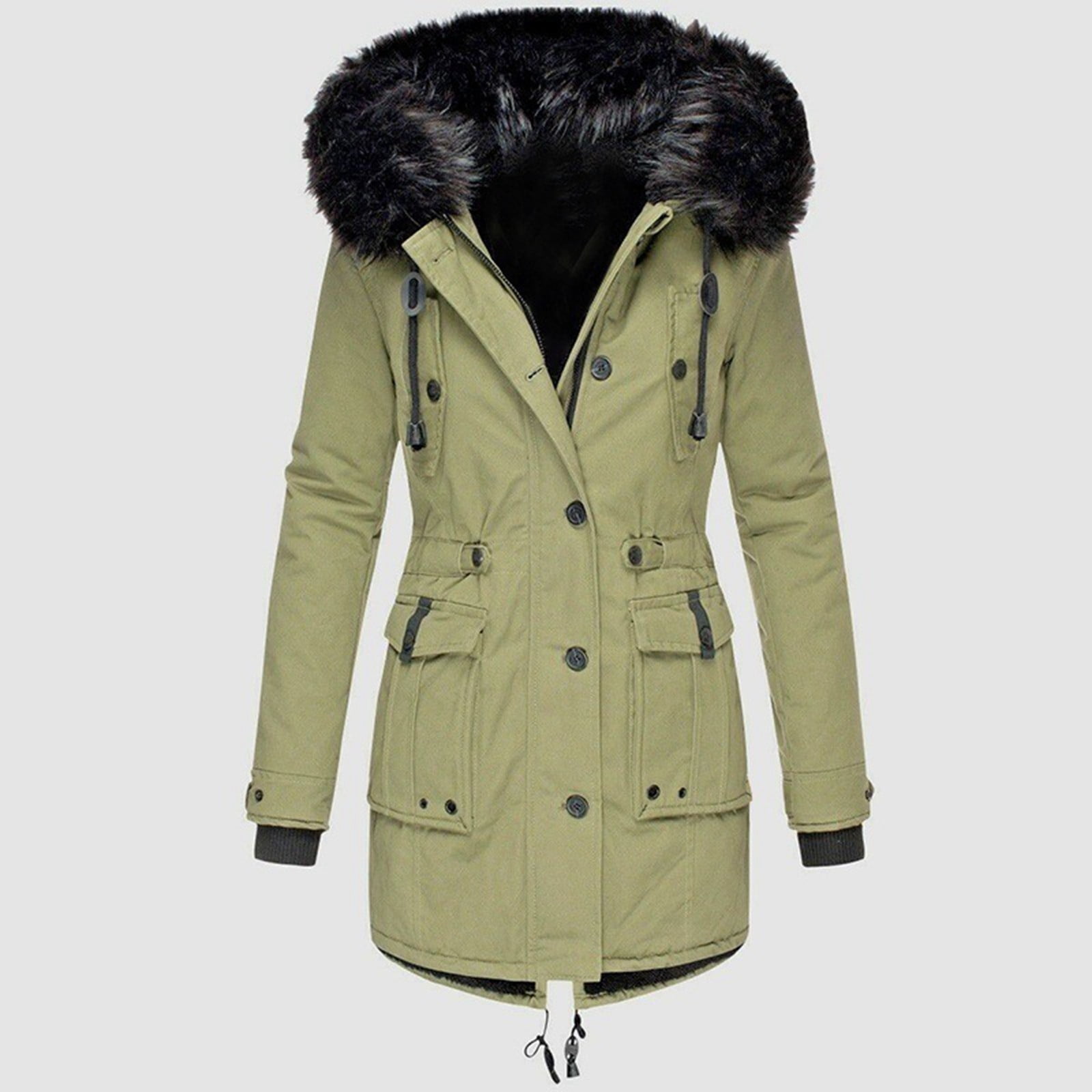 Steppjacke Damen Jacke DunkelgrÃ¼n Parka Winter Damenjacken