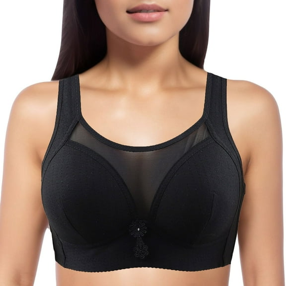 YOUSNH Women's Wireless Bra with Seamless Smooth Comfort Wirefree T Shirt Bra Bras for Women Black 42