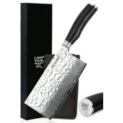 YOUSUNLONG 7-Inch Damascus Butcher Knife Meat Cleaver for Kitchen