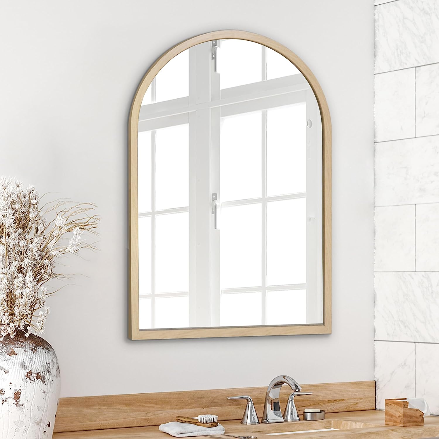 YOUTENG 12x48 Black Over The Door Mirror Full Length Hanging Door