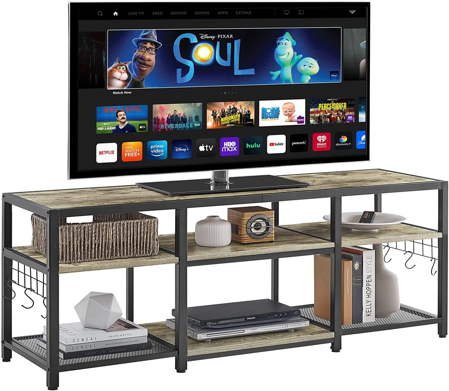 YOUTENG TV Stand for Televisions up to 70 Inch Industrial 65 Inches