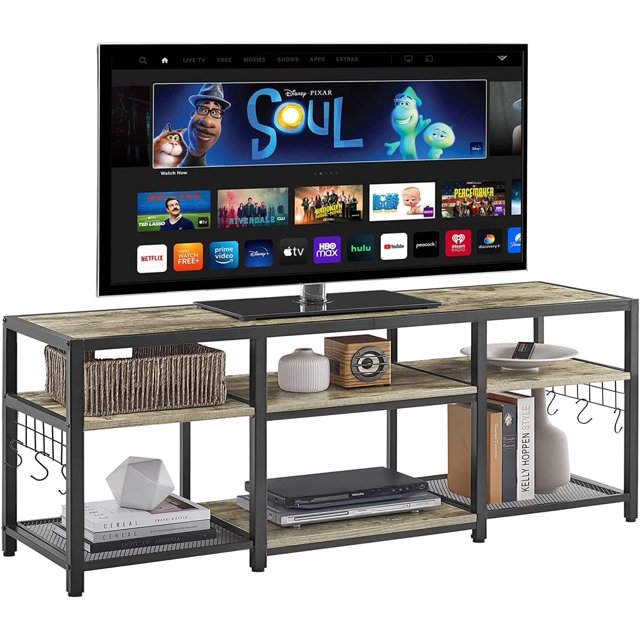 YOUTENG TV Stand for Televisions up to 70 Inch Industrial 65 Inches Entertainment Center with 3