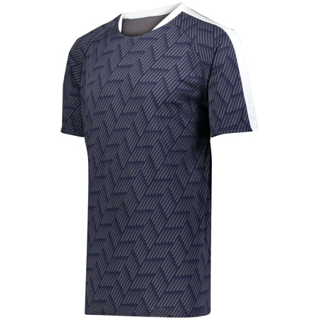 YOUTH HYPERVOLT JERSEY - XS / NAVY PRINT/WHITE by HIGH FIVE