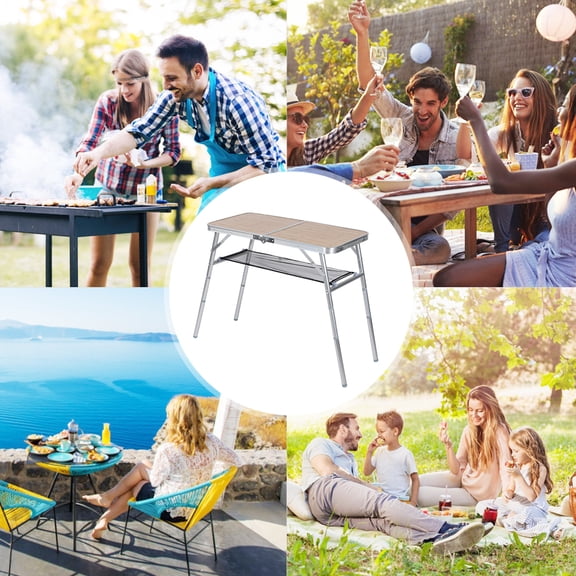 YOUTHINK BBQ Table,Aluminum Alloy Outdoor Camping Folding Table BBQ Picnic Metal Foot Pipe Foldable Desk For Travel Use,Camping Table