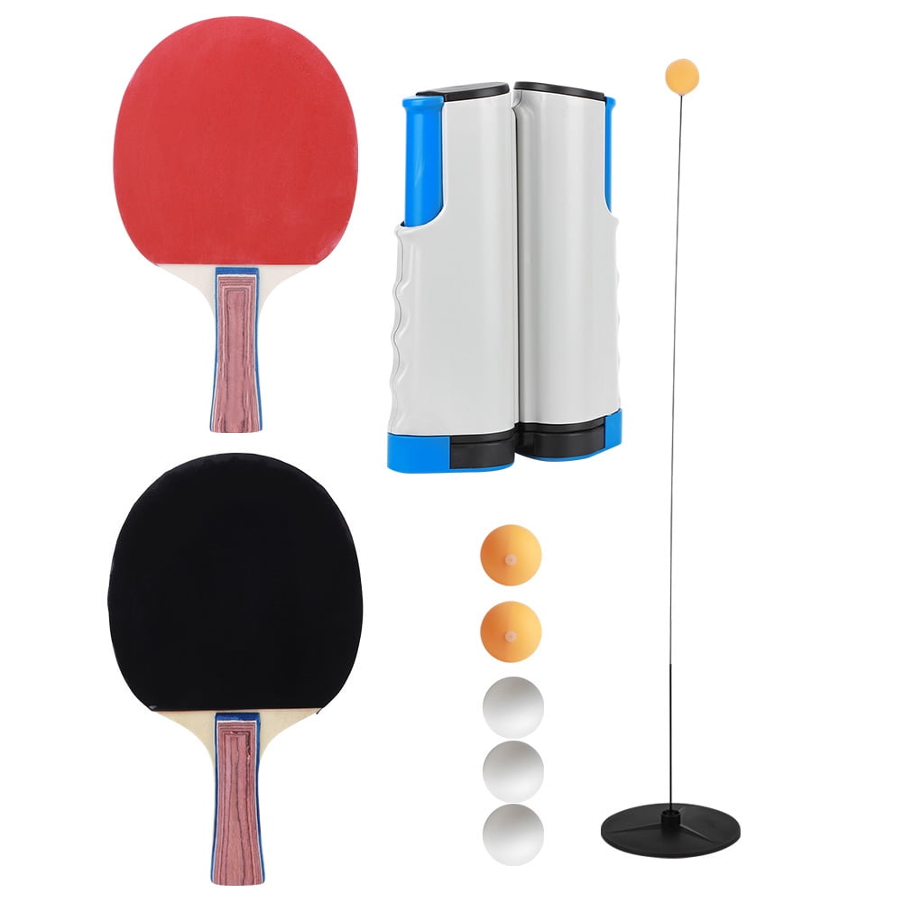 YOUTHINK Portable Table Tennis Set,Table Tennis Trainer,Portable Table Tennis Net Racket Retractable Net Set Trainer Sports Training Set
