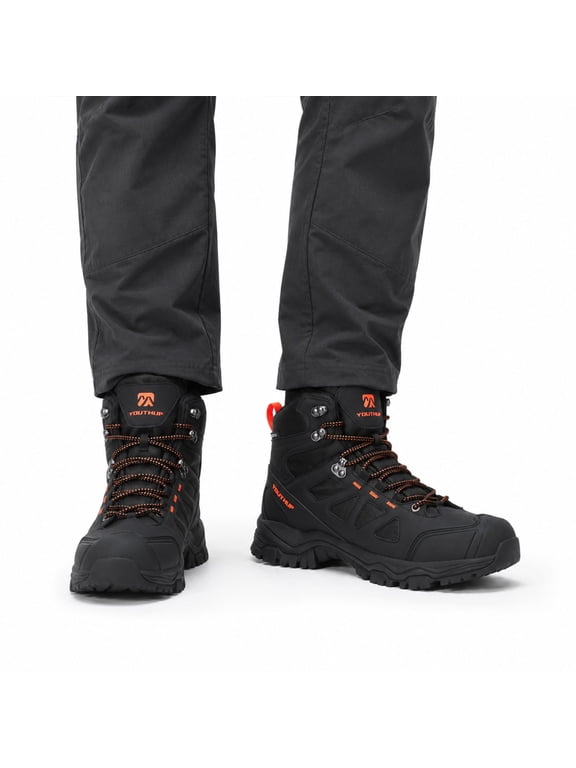 Men's Hiking Boots High Top Outdoor Trekking Shoes Lightweight Ankle Support Trail Walking Boots for Camping Backpacking and Casual Wear