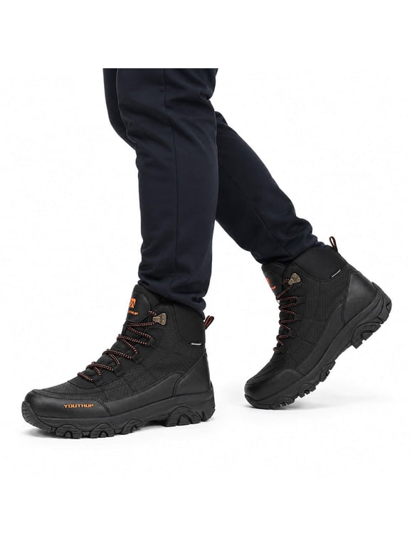 Men's Hiking Boots Waterproof High Top Outdoor Trekking Shoes Anti-Slip Trail Sneakers for Climbing and Walking