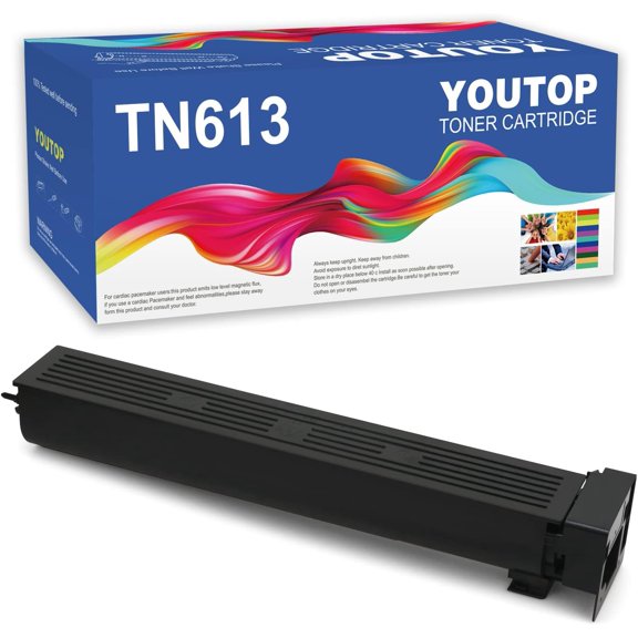 YOUTOP 1PK TN-613 TN613 Black Toner Cartridge Compatible for Konica Minolta bizhub C452 C552 C652 (A0TM130)