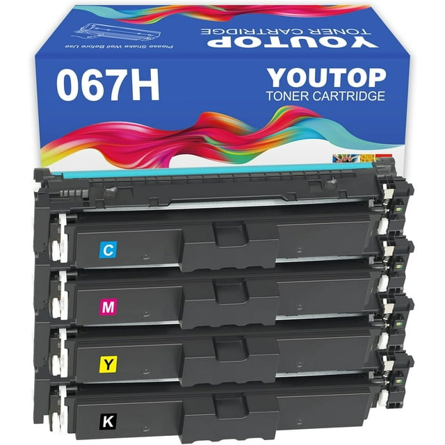 YOUTOP 4PK 067H 067 High Yield Toner Cartridge Replacement for Canon