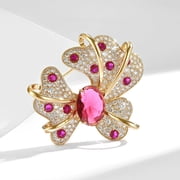 YOUYA Rose Red Iris Brooch Jewelry Gift Pin Clothing Accessories Corsage