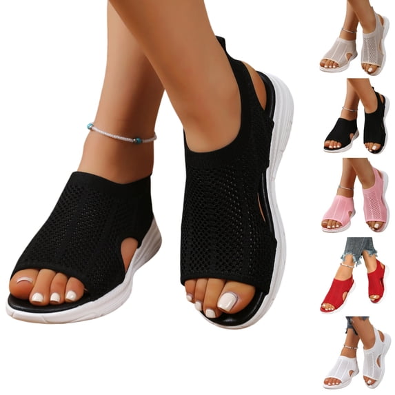 YOUYEDIAN Orthopedic Sandals for Women Beach Open Toe Arch Support Shoes Summer Comfy Slip on Non Slip Casual Slippers