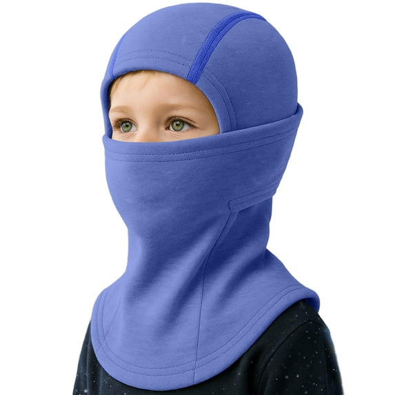 YOUYEDIAN 3 in 1 Beanie Hat with Scarf and Mask Unisex Kid Winter Warm Fleece Balaclava Thermal Sherpa Hood Ski Mask Face Mask (Light Blue, One Size)