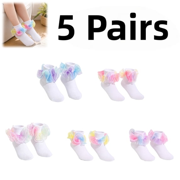 YOUYEDIAN 5 Pairs of Socks for Girls Fashion Cute Breathable Princess Socks