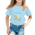thumbnail image 1 of YOUYEDIAN 7 Year Old Girl Birthday T Shirts - Kids Toddler I was 6 Now I'm 7 67 Funny Cute Short Sleeve Crew Neck Tops (Light Blue, 8-9 Years), 1 of 5