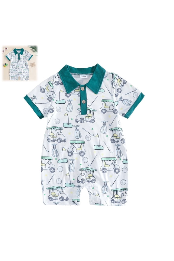 Baby Boy Romper Golf Polo Onesie Short Sleeve T Shirt Jumpsuit Infant Cute Summer Clothes