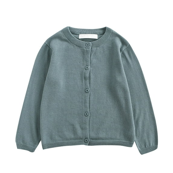 YOUYEDIAN Baby Girls Button-Down Cardigan Toddler Cotton Knit Sweater (Mint Green, 8 Years)
