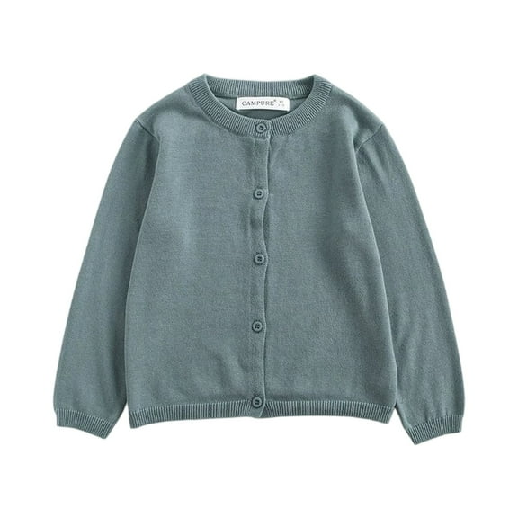YOUYEDIAN Baby Kids Girls Cardigan Long Sleeve Kids Button Sweater Girl Crew Neck Cardigans Sweater Mint Green 12-18 Months