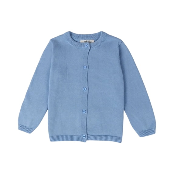 YOUYEDIAN Baby Kids Girls Cardigan Long Sleeve Kids Button Sweater Girl Crew Neck Cardigans Sweater Sky Blue 12-18 Months