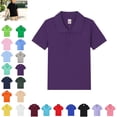 thumbnail image 1 of YOUYEDIAN Back to School Kids Polo Shirt Versatile Quick Dry Short Sleeve Collar Fashion Sport School Uniform Breathable Comfortable Casual Solid Color Cotton T-shirt, 1 of 2