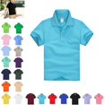 thumbnail image 1 of YOUYEDIAN Back to School Kids Polo Shirt Versatile Quick Dry Short Sleeve Collar Fashion Sport School Uniform Breathable Comfortable Casual Solid Color Cotton T-shirt, 1 of 3