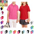 thumbnail image 1 of YOUYEDIAN Back To School Kids Polo Shirts Fashion Short Sleeve Quick Dry Sport Versatile Sport School Uniform Casual Lapel Collar Breathable Solid Color Comfortable T-shirts, 1 of 5