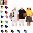 thumbnail image 1 of YOUYEDIAN Back To School Kids Polo Shirts Fashion Solid Color Breathable Comfy Sport Short Sleeve School Uniform Versatile Lapel Collar Quick Dry T-shirts, 1 of 5