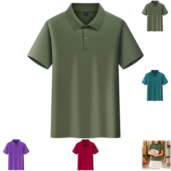 YOUYEDIAN Back to School Kids Polo Shirt Quick Dry Collared School Uniform Casual Short Sleeve T Shirts